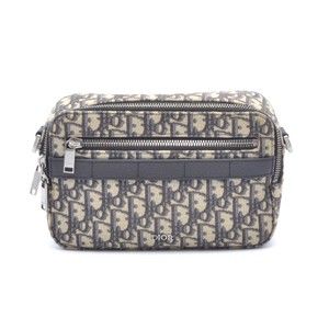 Dior Safari Shoulder Messenger  Bag Blue  Christian Canvas Bag